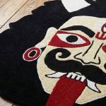 Handmade Bold Evil Eye Face Rug