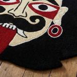 Handmade Bold Evil Eye Face Rug