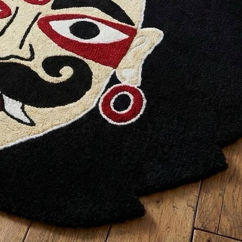 Handmade Bold Evil Eye Face Rug