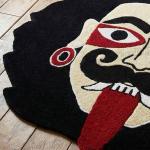 Handmade Bold Evil Eye Face Rug