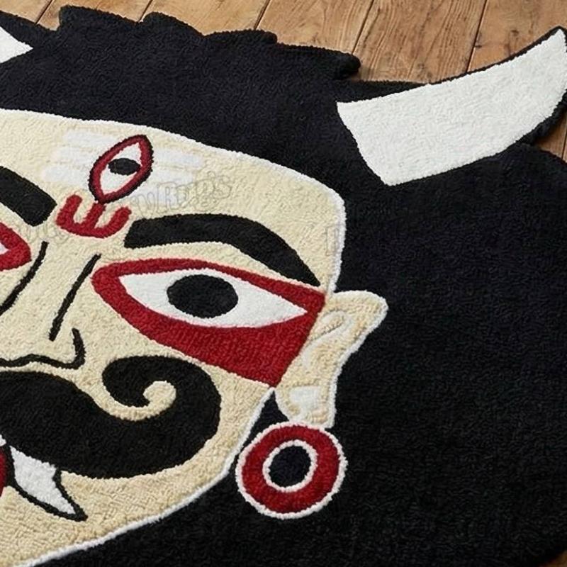 Handmade Bold Evil Eye Face Rug