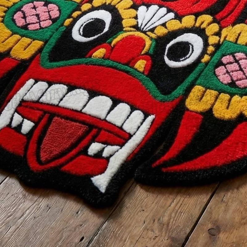 Red Fire Mask Rug