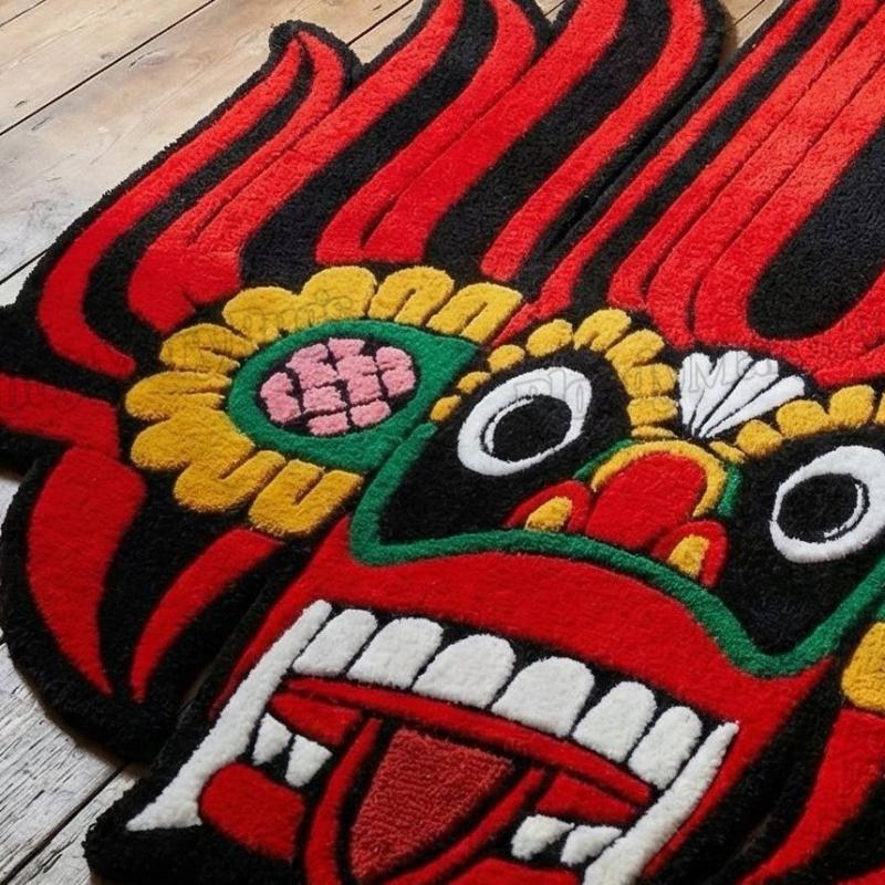 Red Fire Mask Rug