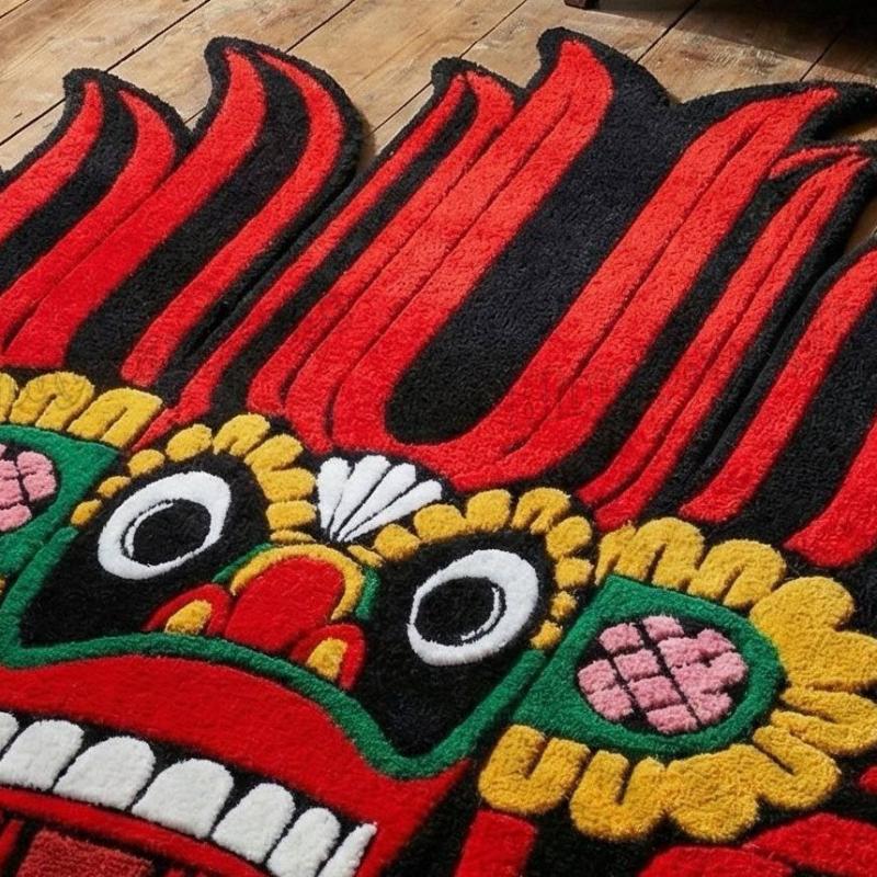 Red Fire Mask Rug