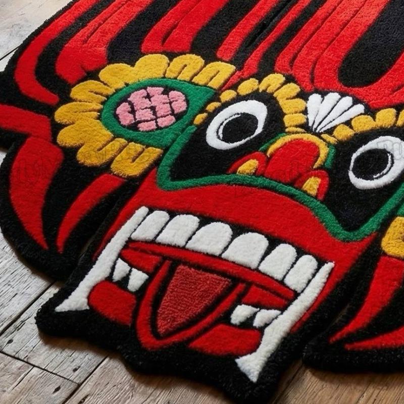 Red Fire Mask Rug