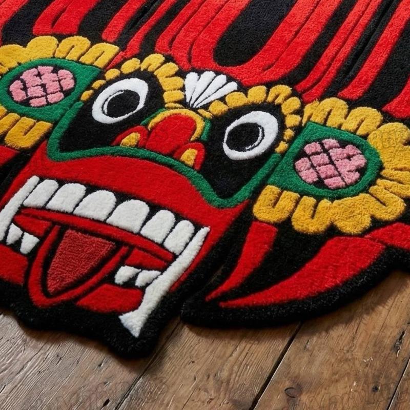 Red Fire Mask Rug