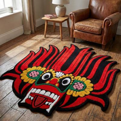 Red Fire Mask Rug