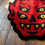 Red Oni Demon Face Rug