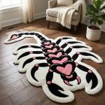 Pink Heart Scorpion Rug
