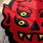Red Oni Demon Face Rug
