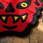 Red Oni Demon Face Rug