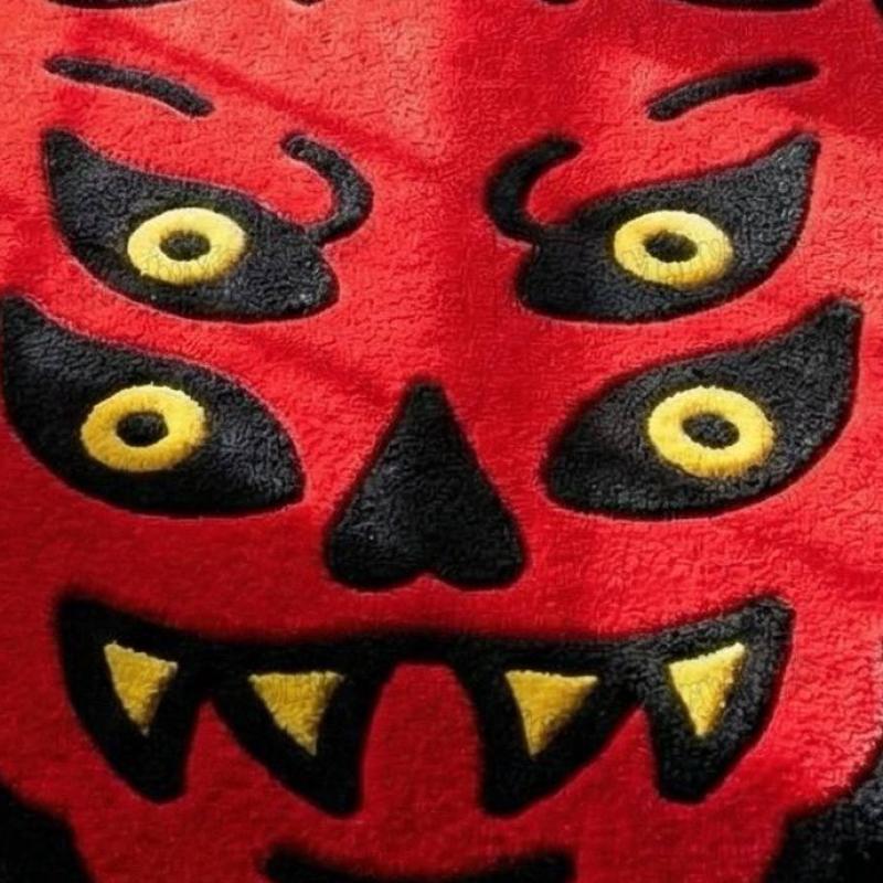 Red Oni Demon Face Rug