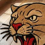 Hand-Knotted Cougar Panther Head Rug