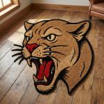 Hand-Knotted Cougar Panther Head Rug