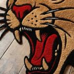 Hand-Knotted Cougar Panther Head Rug