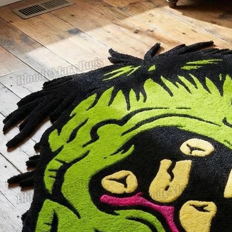 Hand-Tufted Zombie Face Rug