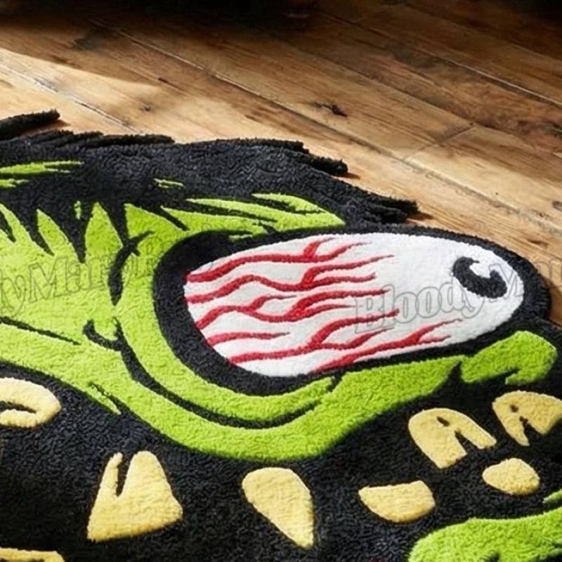 Hand-Tufted Zombie Face Rug
