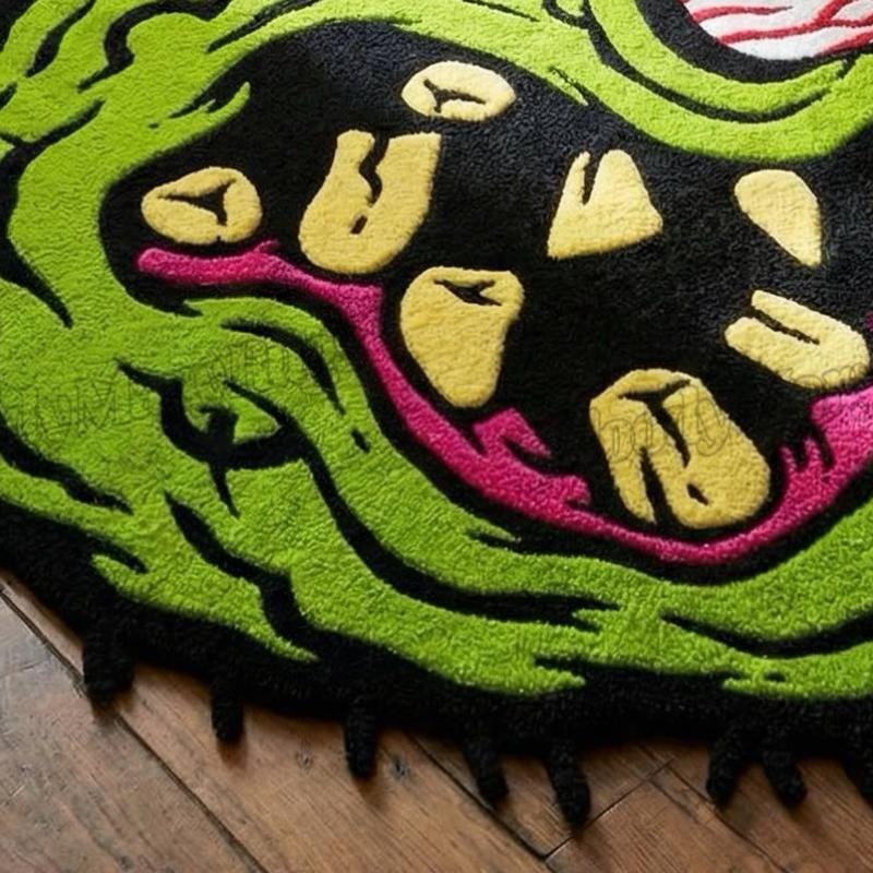 Hand-Tufted Zombie Face Rug