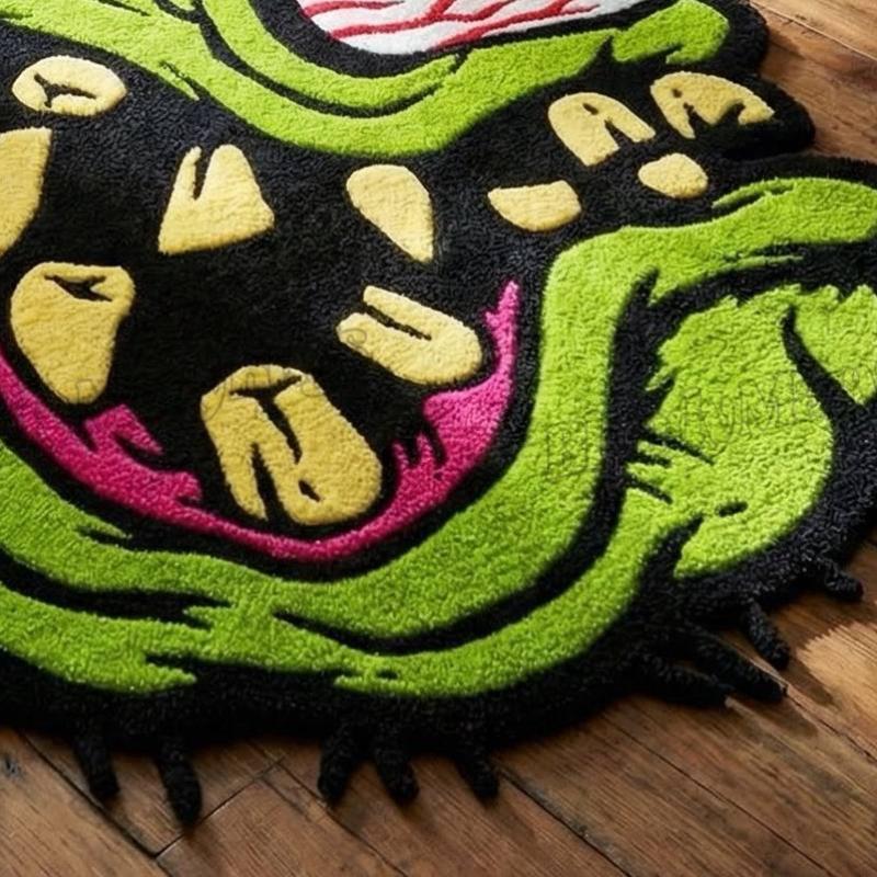 Hand-Tufted Zombie Face Rug