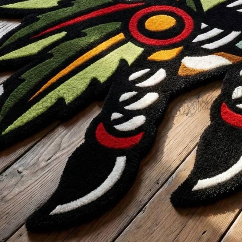 Tribal Skull Chief Tufted Rug