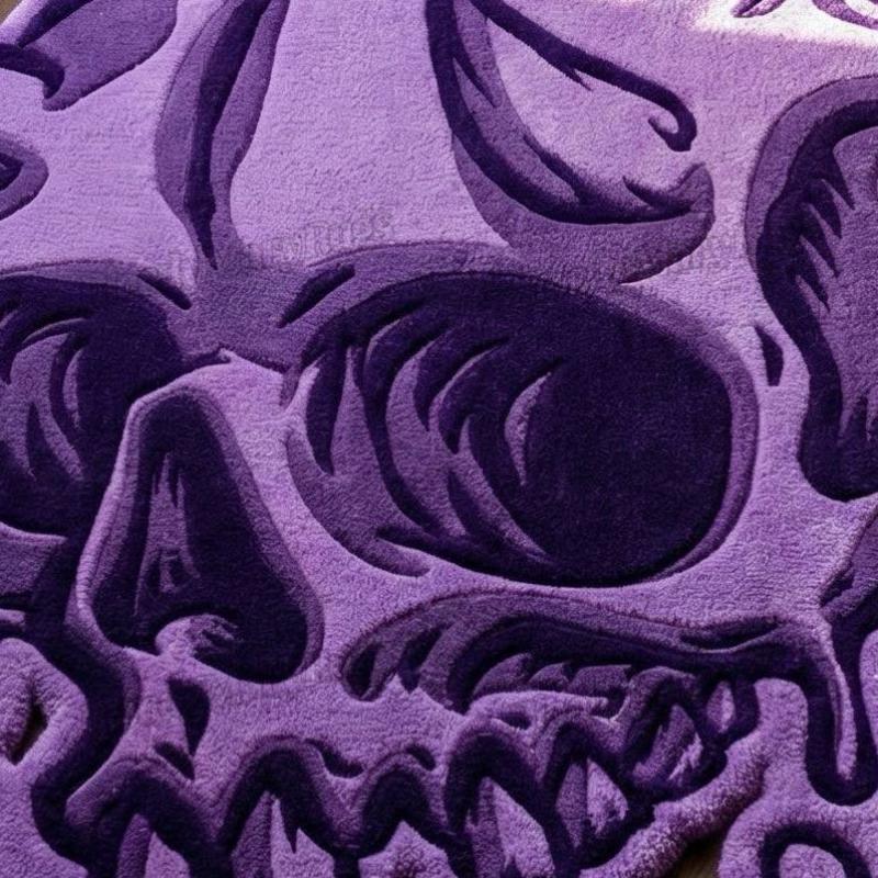 Purple Melting Skull Rug