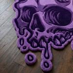 Purple Melting Skull Rug
