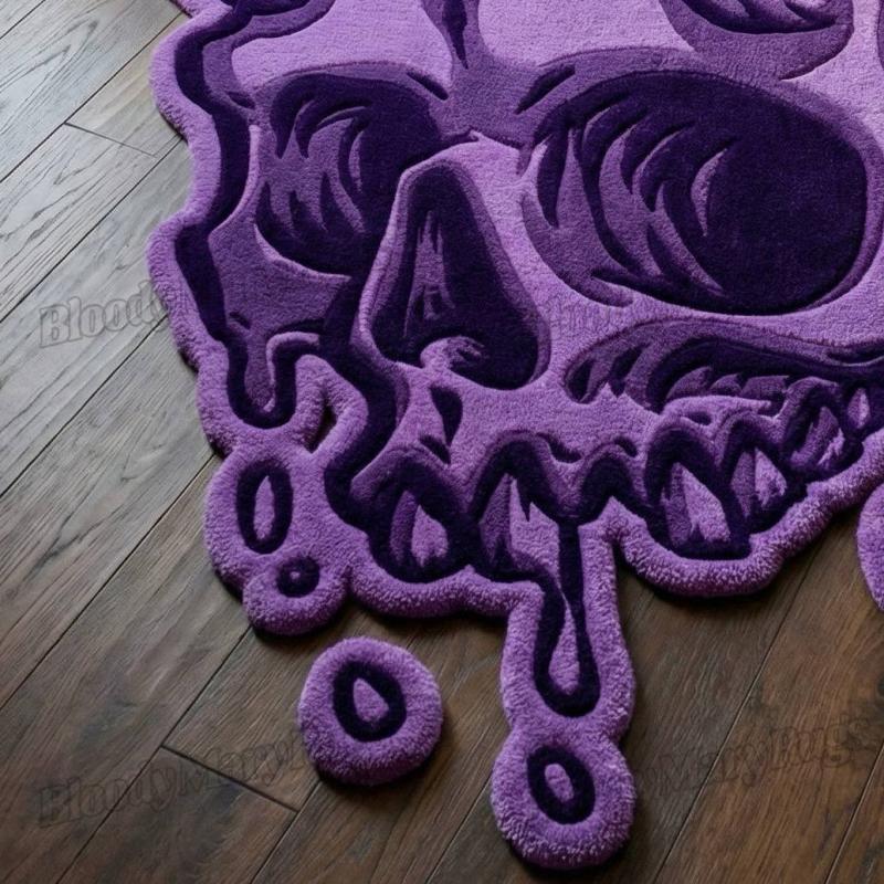 Purple Melting Skull Rug