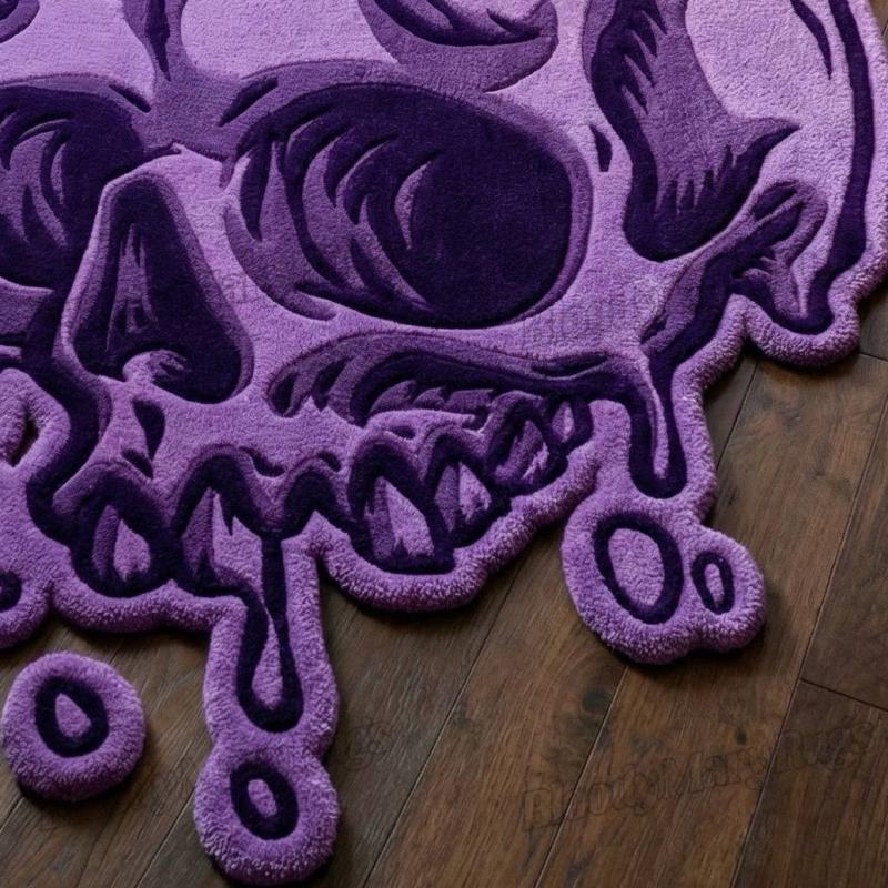 Purple Melting Skull Rug