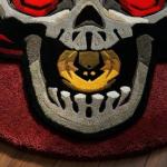 Ember Laurel Skull Round Rug