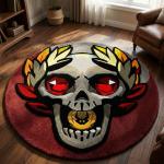 Ember Laurel Skull Round Rug
