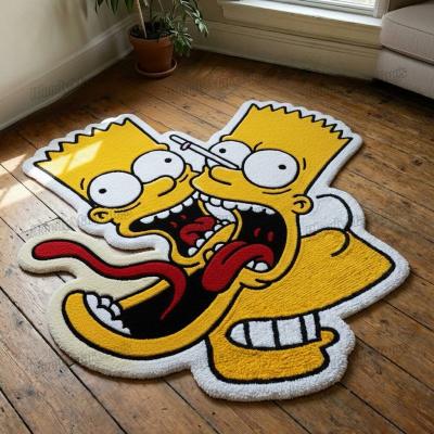 Crazy Cartoon Yellow Face Rug