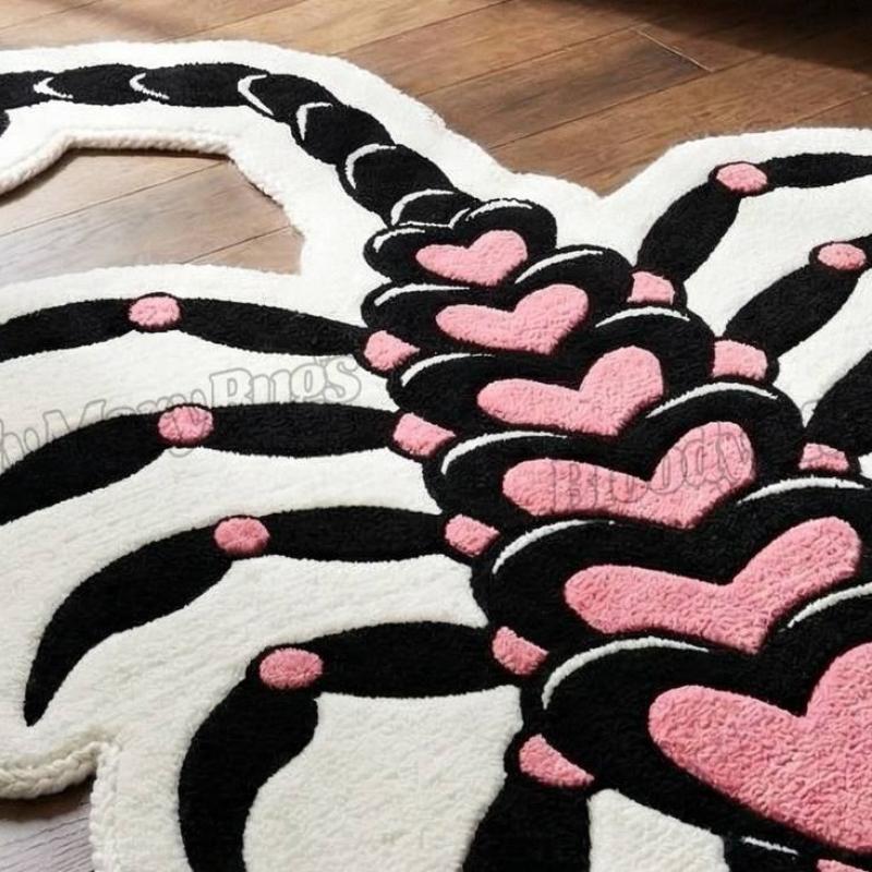 Pink Heart Scorpion Rug