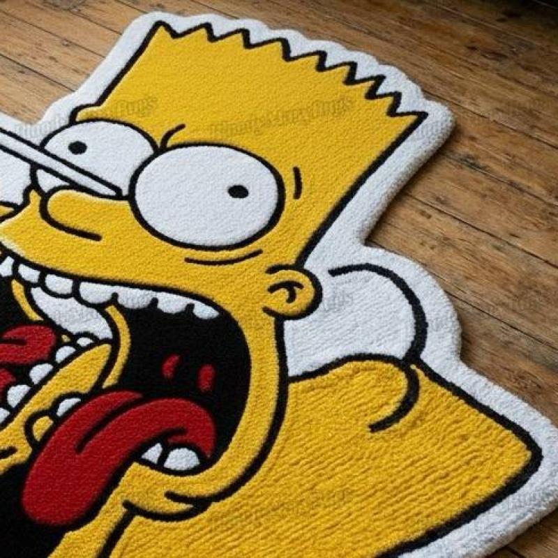 Crazy Cartoon Yellow Face Rug