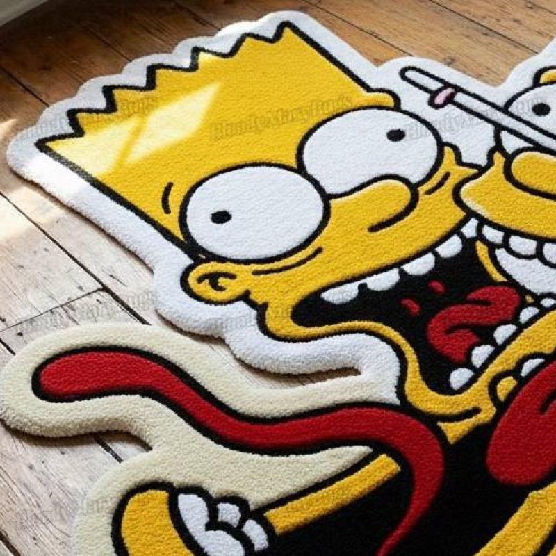 Crazy Cartoon Yellow Face Rug