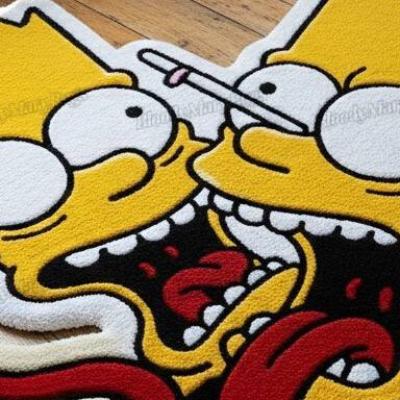 Crazy Cartoon Yellow Face Rug