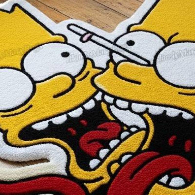 Crazy Cartoon Yellow Face Rug