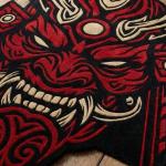 Japanese Oni Demon Mask Rug