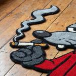 Smoking Mouse Red Suit Rug