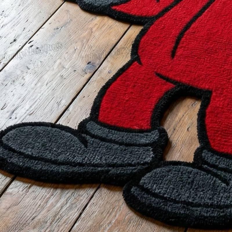 Smoking Mouse Red Suit Rug