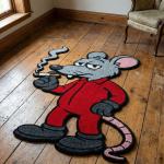 Smoking Mouse Red Suit Rug